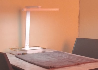 A serene manicure setup at The Polish Persona, Cape Town, Western Cape, ZA with ambient lighting.
