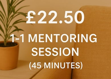 Cozy chair with plant at Tom Mortimer Therapy, Sandiacre, England, promoting £22.50 mentoring session.