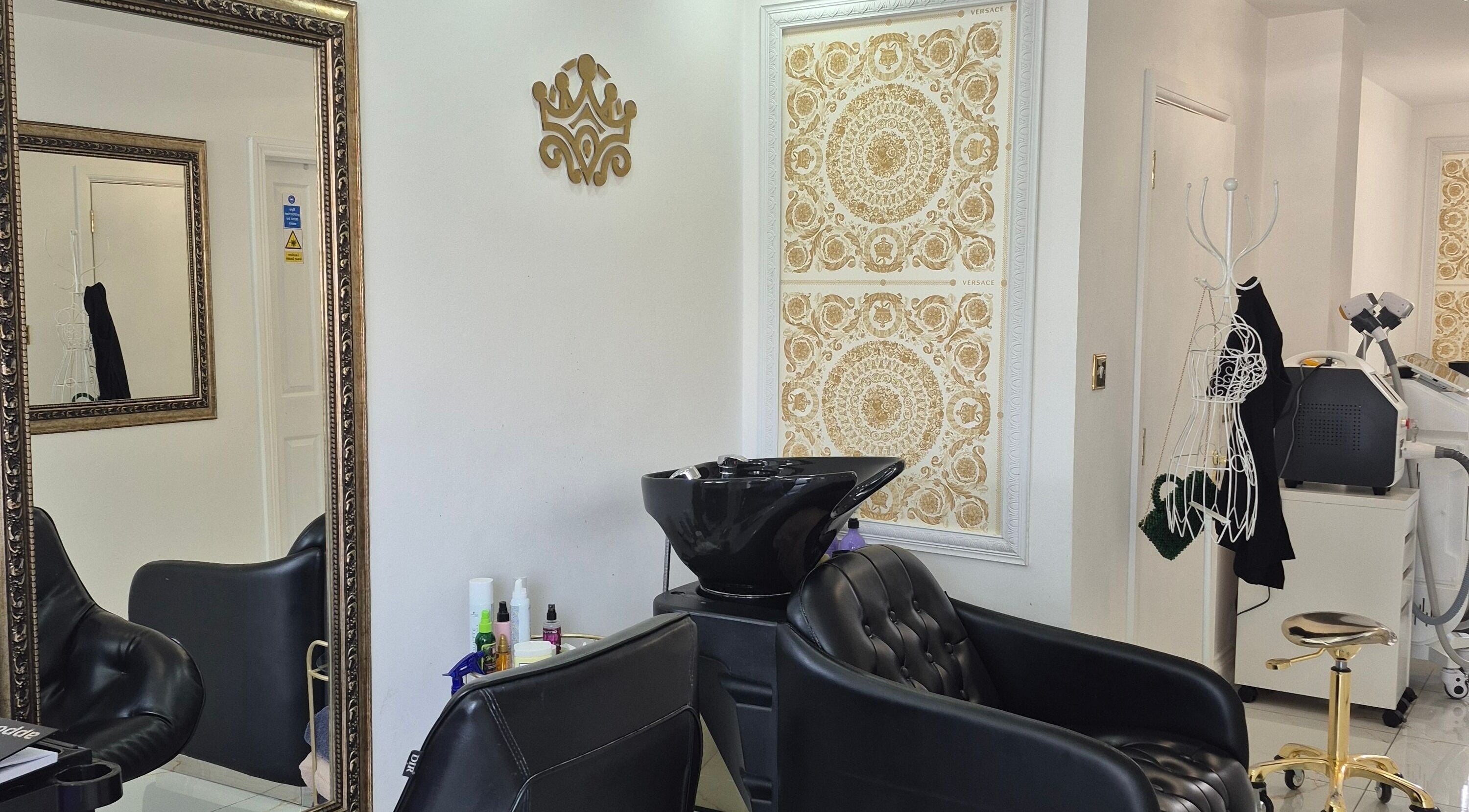 Sophisticated interior of Just Beauty Salon in Edgware, England, GB with stylish decor and modern facilities.