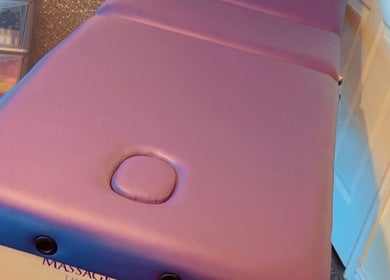 Luxurious massage table at Home K&A Nails and Beauty in Hednesford, England, GB, offering relaxation services.