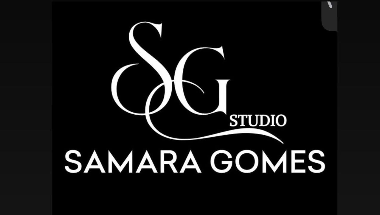 Logotipo elegante do Studio Samara Gomes em Ceará, Ceará, BR, em fundo preto.