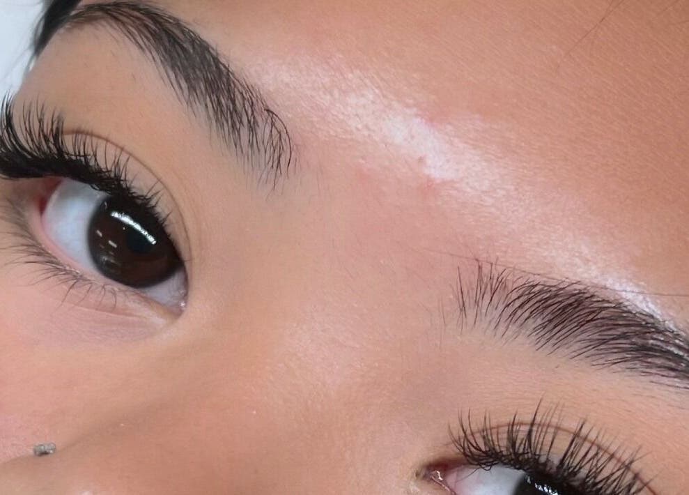 Close-up of eyelash extensions at winksbymalynna, Atlanta, Georgia, US, showcasing expert application.