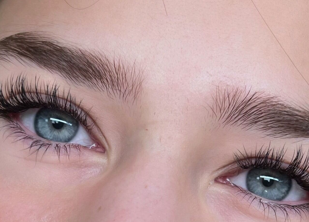 Close-up of beautifully styled lashes at winksbymalynna, Atlanta, Georgia, US.