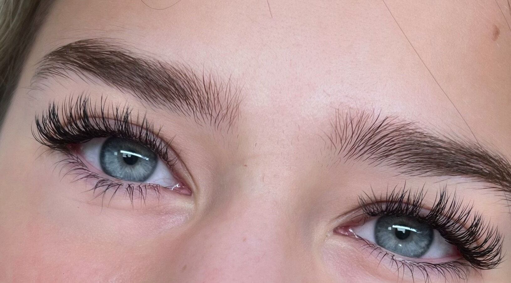 Close-up of beautifully styled lashes at winksbymalynna, Atlanta, Georgia, US.