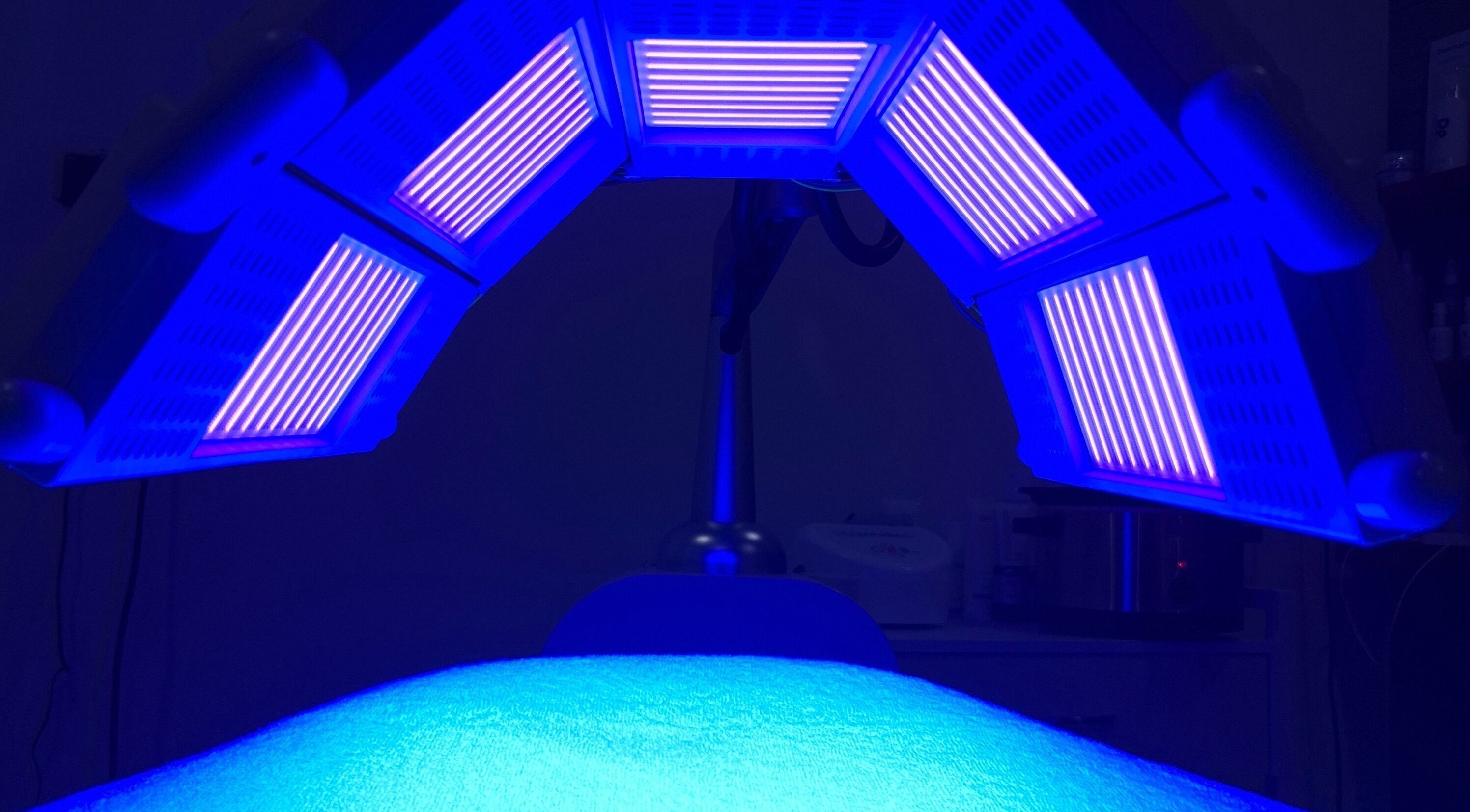 Blue light therapy equipment at Bare Bronze Skin Clinic, Strathdale, Victoria, AU.