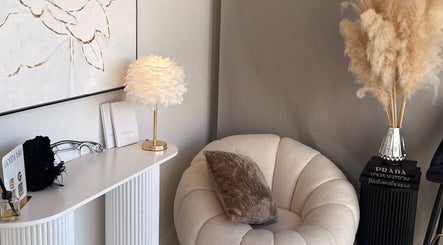 Chic interior at Gold Lash Lounge, Osborne Park, Western Australia, AU featuring elegant seating and decor.