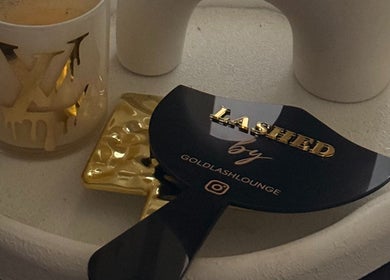 Stylish Gold Lash Lounge fan and candle in Osborne Park, Western Australia, AU.