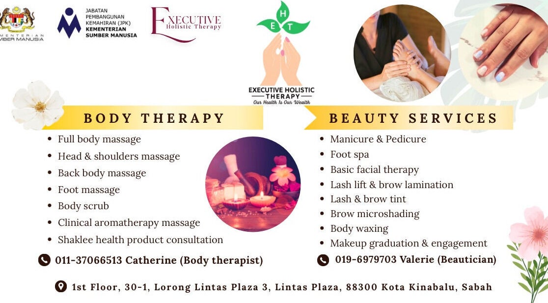 Explore body and beauty services at Executive Holistic Therapy, Kota Kinabalu, Sabah, MY for wellness enhancement.