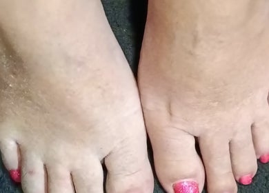 Bright pink toenail polish at The Braless Nail Artist in Crestmead, Queensland, AU.