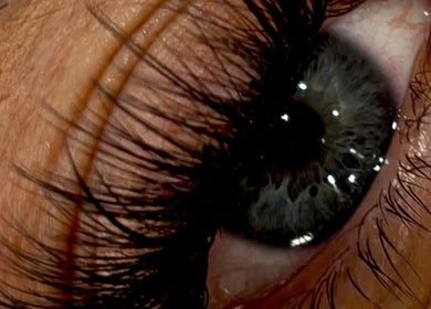 Close-up of eye with elegant lashes, showcasing beauty services at Sims Beauty, Stilton, England, GB.