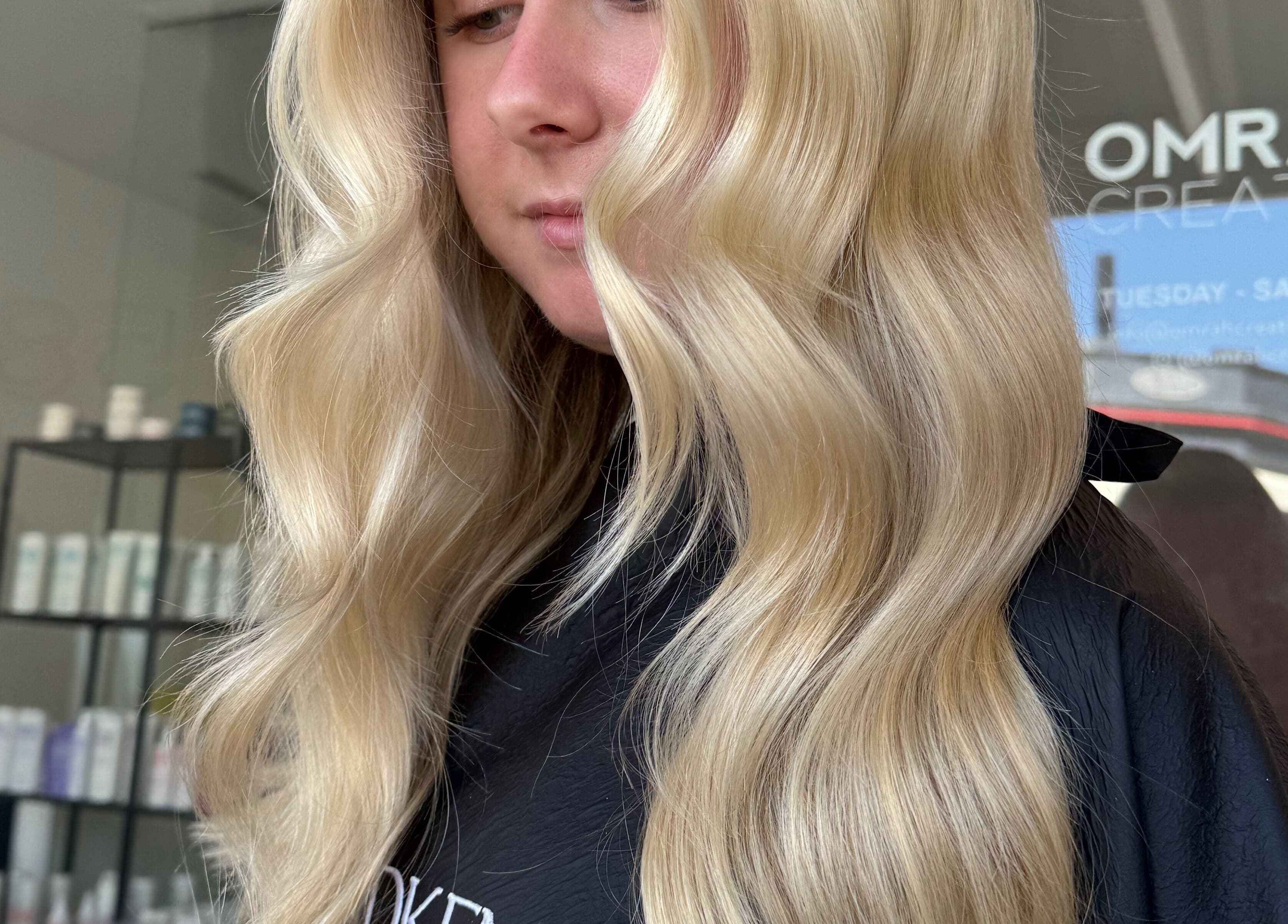 Blonde waves styled at Sinead Murphy Hair in Cottesloe, Western Australia, AU.