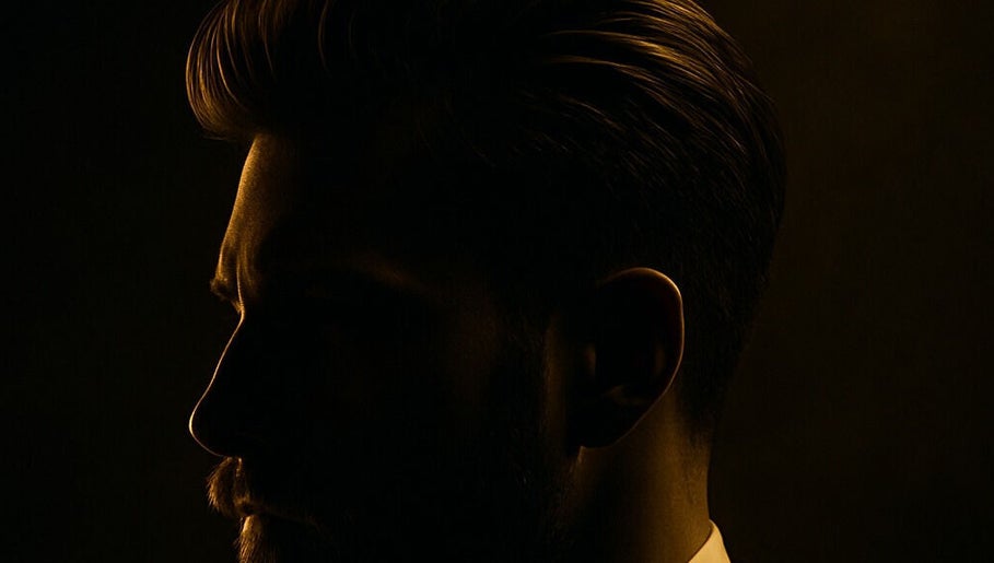 Silhouette of a man with stylish hair at BEMEN, Madrid, Comunidad De Madrid, ES. Highlighting grooming excellence.
