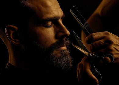 BEMEN barber expertly trims a beard in Madrid, Comunidad De Madrid, ES.
