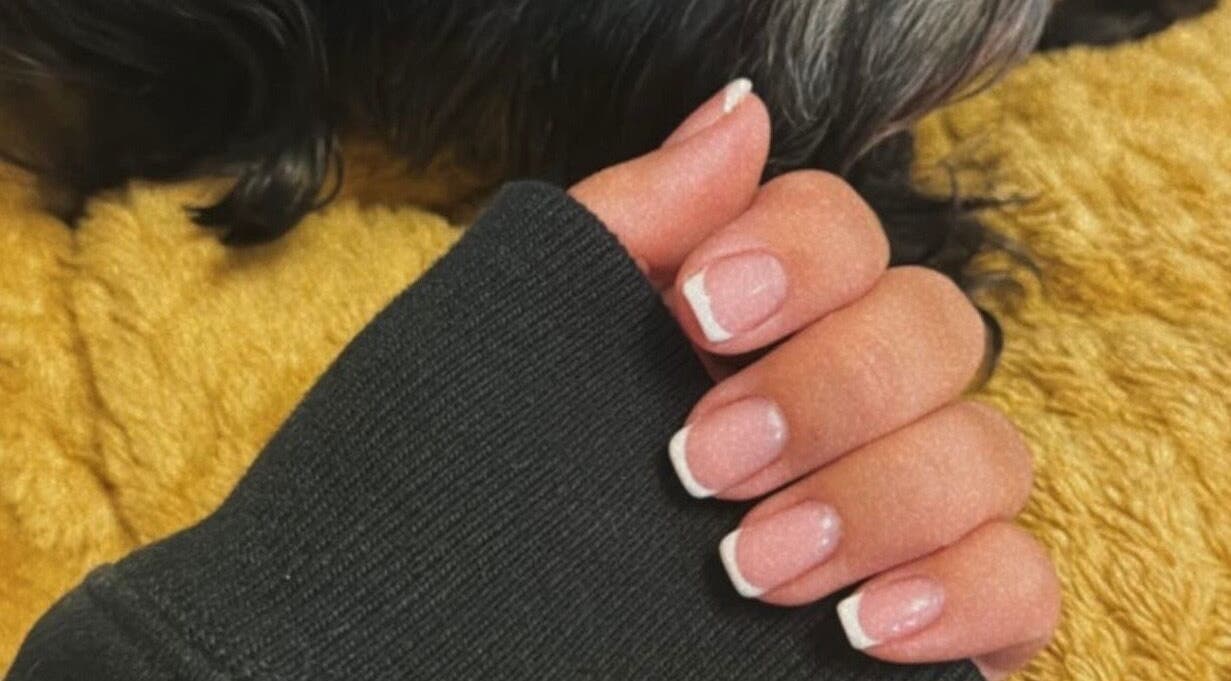 Elegant French manicure from Nailsbykate in Stockton-on-tees, England, GB, showcasing perfect nail art.