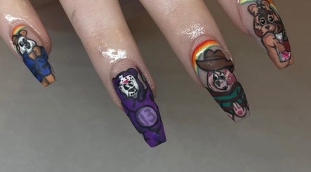 Creative cartoon-themed nail designs at RB BEAUTY THERAPY, Glasgow, Scotland, GB.