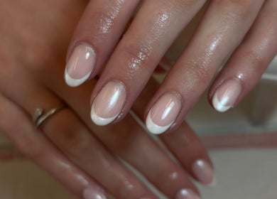 French manicure at RB BEAUTY THERAPY, Glasgow, Scotland, GB, showcasing perfect nail care.