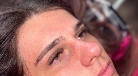 Close-up of eyelash extensions at The Beauty Lounge, Glasgow, Scotland, GB, showcasing refined lash work.