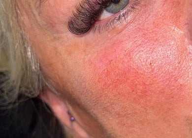 Close-up of a beautifully done eyelash extension at The Beauty Lounge, Glasgow, Scotland, GB.