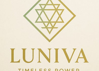 Luniva logo featuring geometric design, Romsey, England, GB.