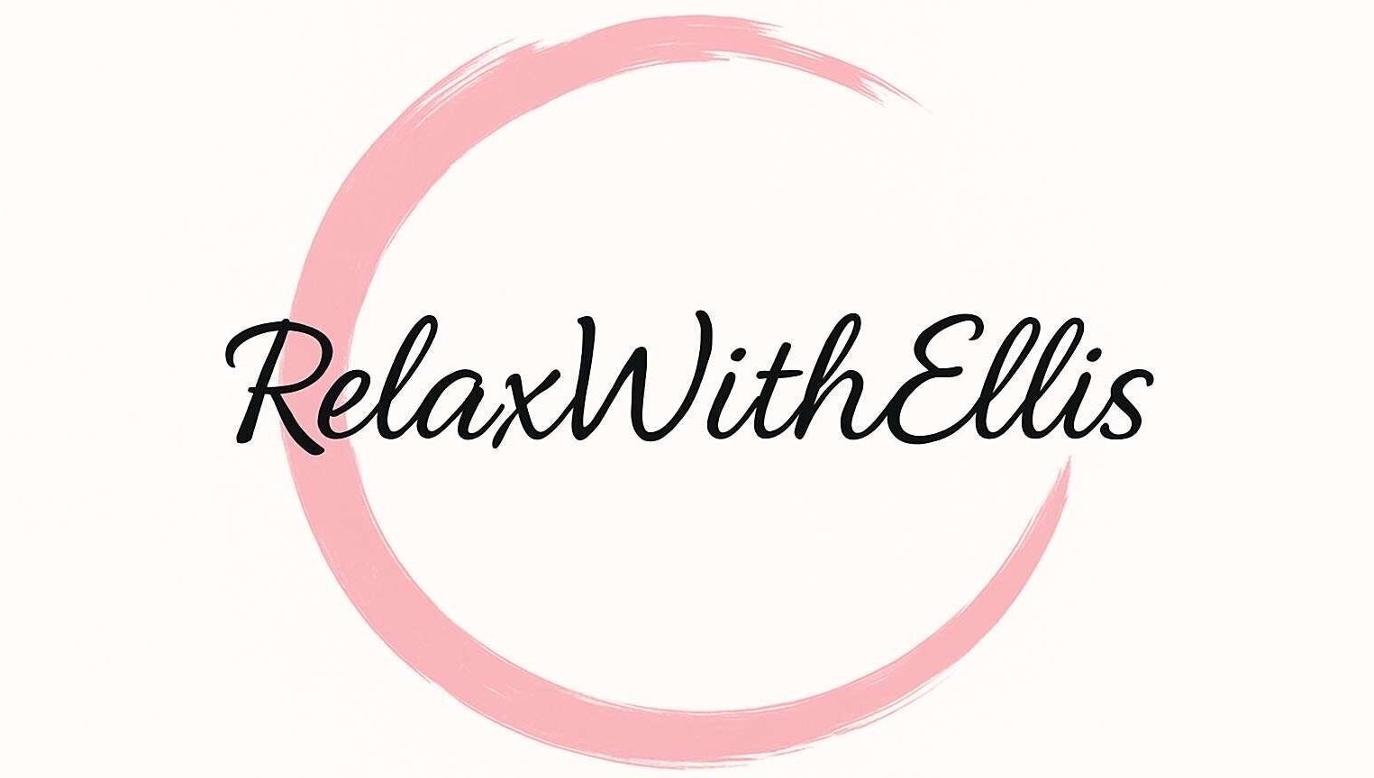 Relaxwithellis logo with pink brushstroke accent, located in Montrose, Scotland, GB.