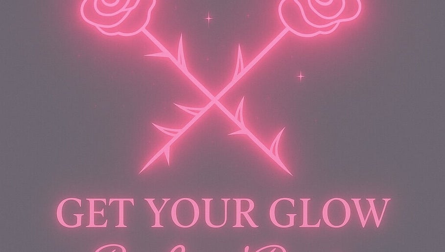 Pink neon logo for Get Your Glow By Leya’Renée, a beauty venue in Gloucester, England, GB.
