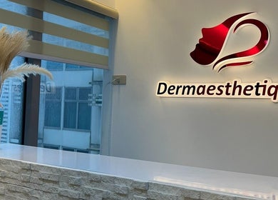Dermaesthetique - Bocobo's sleek reception area in Manila, Metro Manila, PH, with stylish decor.
