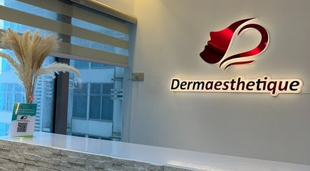 Reception at Dermaesthetique - Makati with modern decor, located in Makati City, Metro Manila, PH.