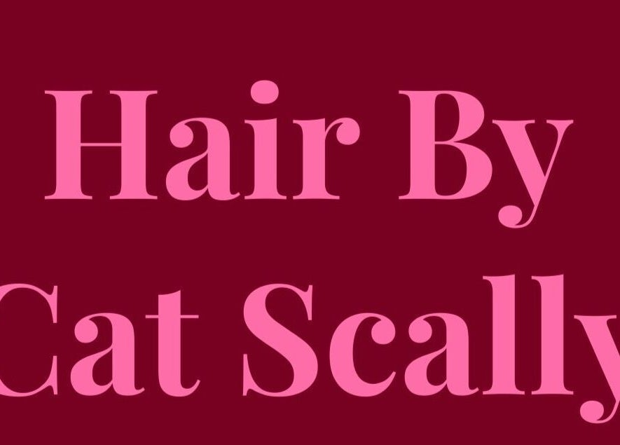 Pink signage of Hair By Cat Scally salon in Melbourne, Victoria, AU.