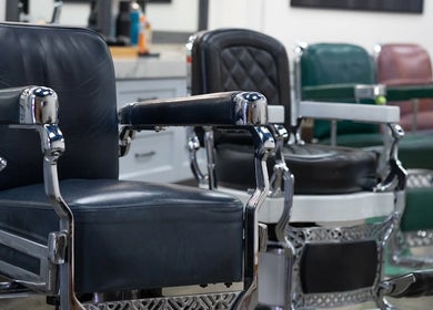 Vintage barber chairs at Marc Revita - New Shanghai Barbershop, Vancouver, British Columbia, CA.