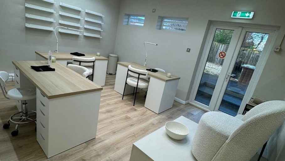 Bright, modern nail salon at Nails by Livvy & Lash & Glow by Georgia, Normanton, England, GB.