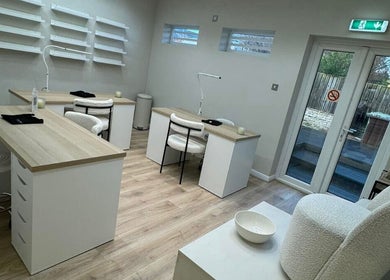 Bright, modern nail salon at Nails by Livvy & Lash & Glow by Georgia, Normanton, England, GB.