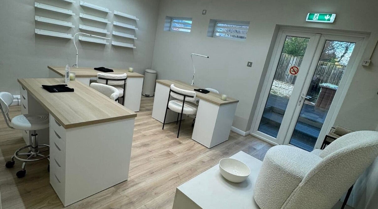 Bright, modern nail salon at Nails by Livvy & Lash & Glow by Georgia, Normanton, England, GB.