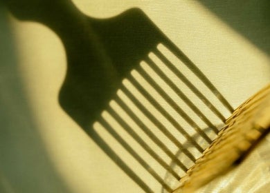 Artistic shadow of a salon tool at MaddyLox, Toronto, Ontario, CA.