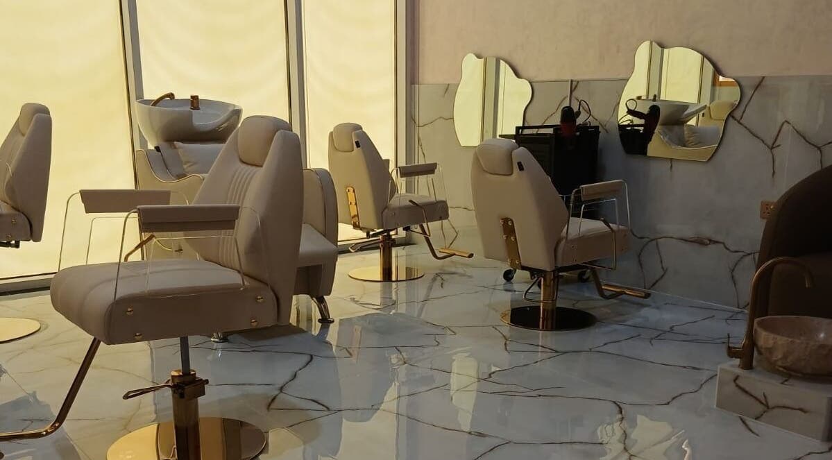 Luxurious chairs at Velvet Glow Ladies Salon in Dubai, Dubai, AE with elegant, modern design.
