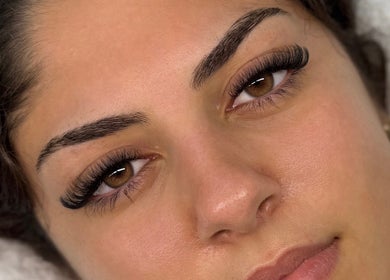 Close-up of lush eyelashes treatment at Ember Lash, Lilyfield, New South Wales, AU.