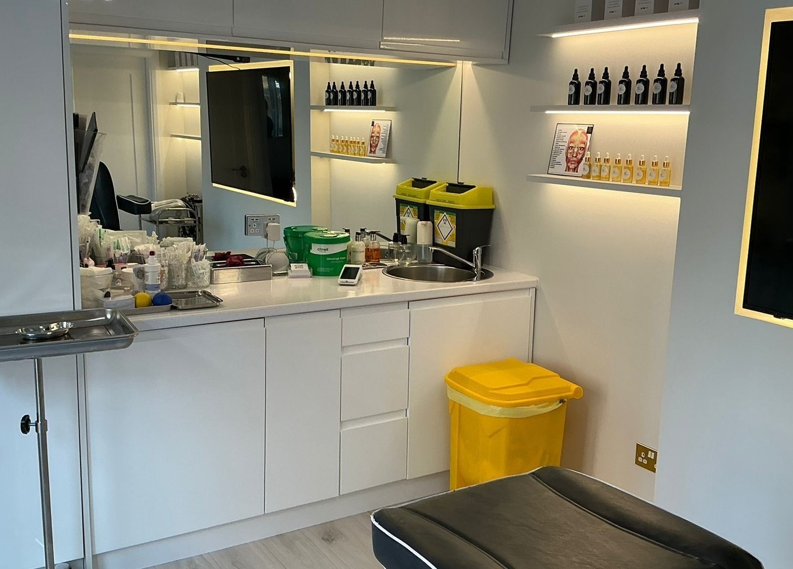 Modern treatment room at Yildiz Beauty Confidence, Loughton, England, GB, featuring sleek design and equipment.