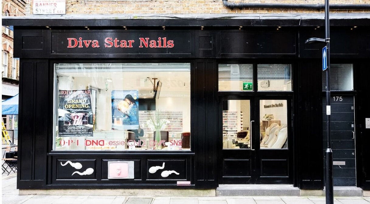 Diva Star Nails storefront in London, England, GB featuring elegant design and welcoming atmosphere.