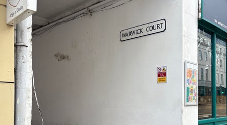 Entrance to Warwick Court near Molly Freya Beauty in Royal Leamington Spa, England, GB.