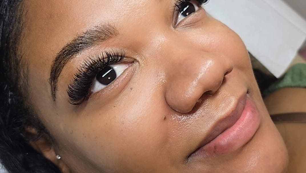 Close-up of enhanced lashes at Isla Luxe Lashes, George Town, George Town, KY.