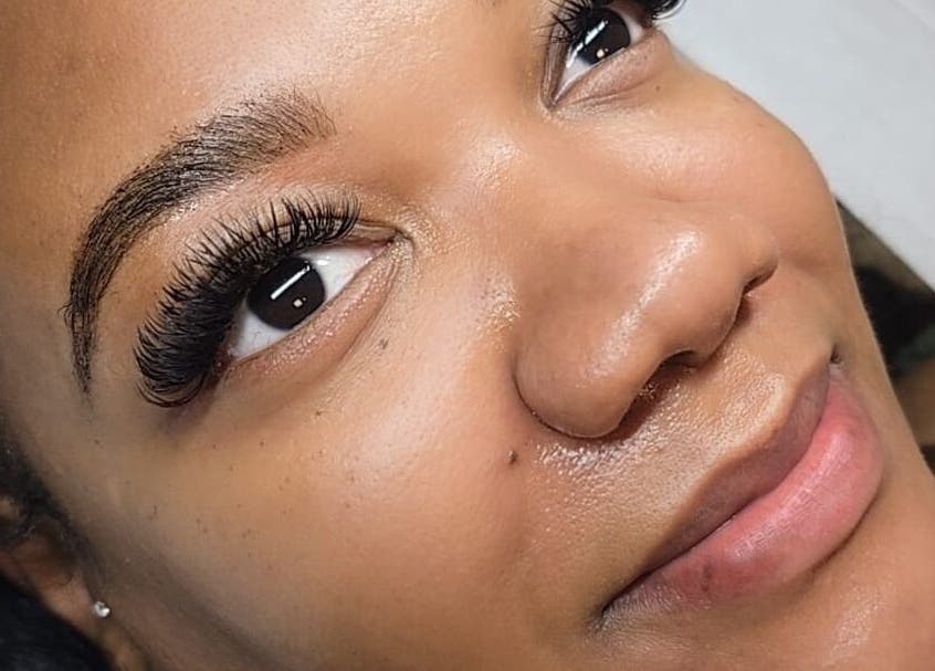 Close-up of enhanced lashes at Isla Luxe Lashes, George Town, George Town, KY.