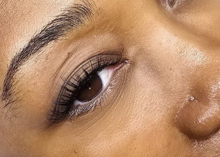 Close-up of expertly applied lashes at Isla Luxe Lashes in George Town, George Town, KY.
