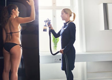 Spray tan session at Mobile Spray Tanning Solutions By Rhan, Farley, New South Wales, AU.