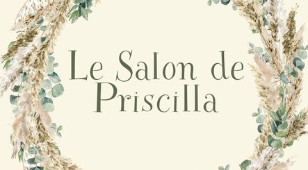 Logo élégant du Le Salon de Priscilla à Malataverne, Auvergne-rhône-alpes, FR avec couronne florale.