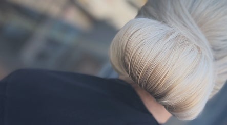 Elegant blonde updo hairstyle at Opal & Mane, Sunderland, England, GB.