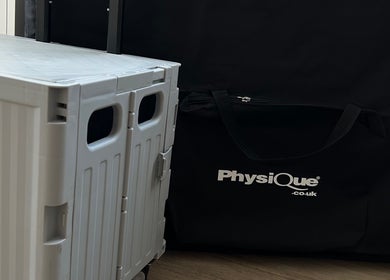 Portable physiotherapy equipment at Push Sports Therapy in Daventry, England, GB.