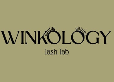 Winkology Lash Lab logo, featuring stylish font and lashes in Sugar Hill, Georgia, US.