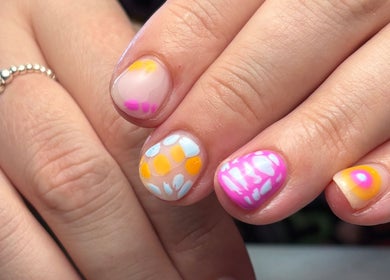 Colorful nail art from The Nail Hut - By Alison in Sheffield, England, GB showcases intricate designs and vibrant colors.