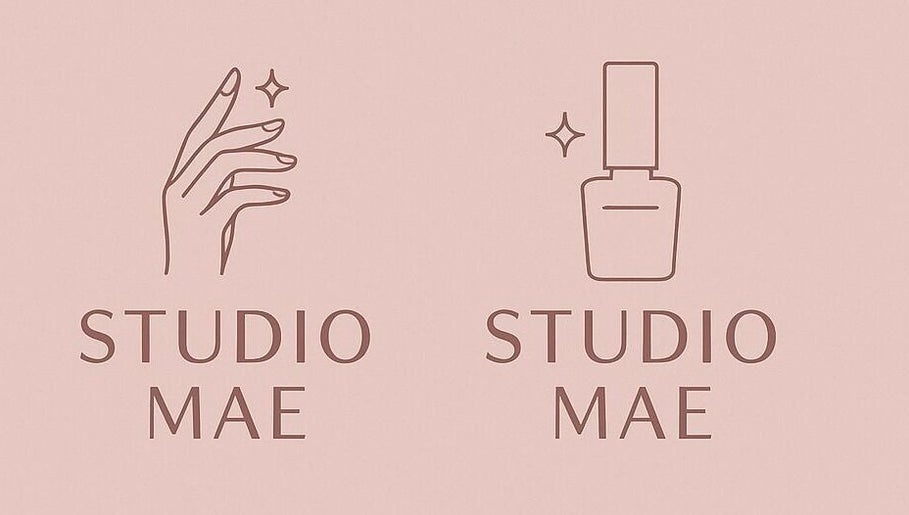 Logo of Studio Mae Nails in Lucan, County Dublin, IE featuring elegant hand and polish iconography.