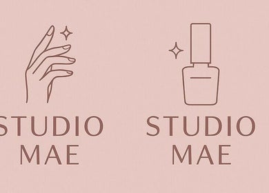 Logo of Studio Mae Nails in Lucan, County Dublin, IE featuring elegant hand and polish iconography.