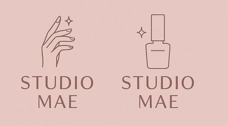 Logo of Studio Mae Nails in Lucan, County Dublin, IE featuring elegant hand and polish iconography.